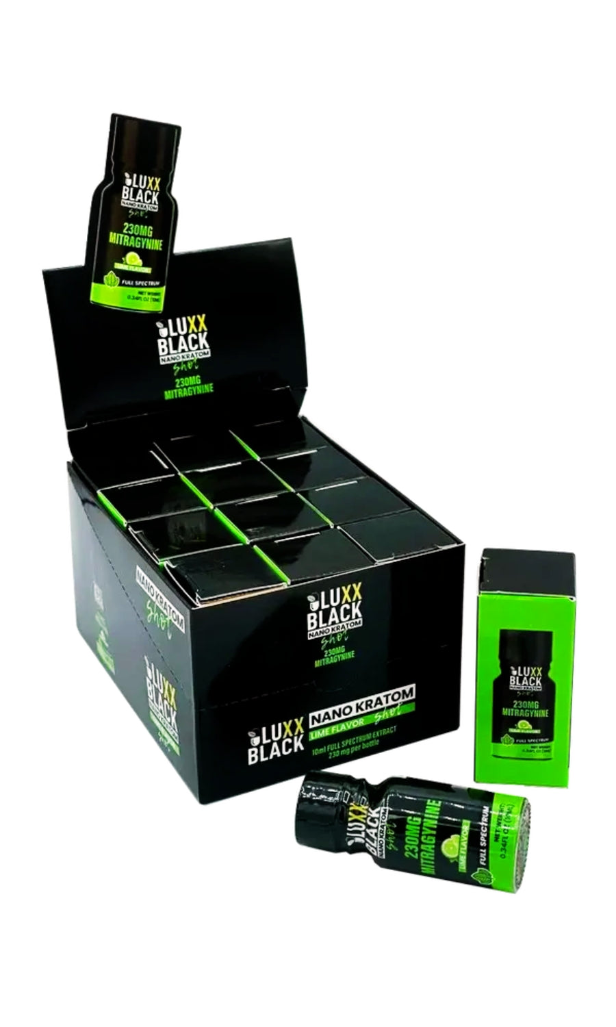 LUXX BLACK NANO KRATOM SHOT 230MG - LIME FLAVOR