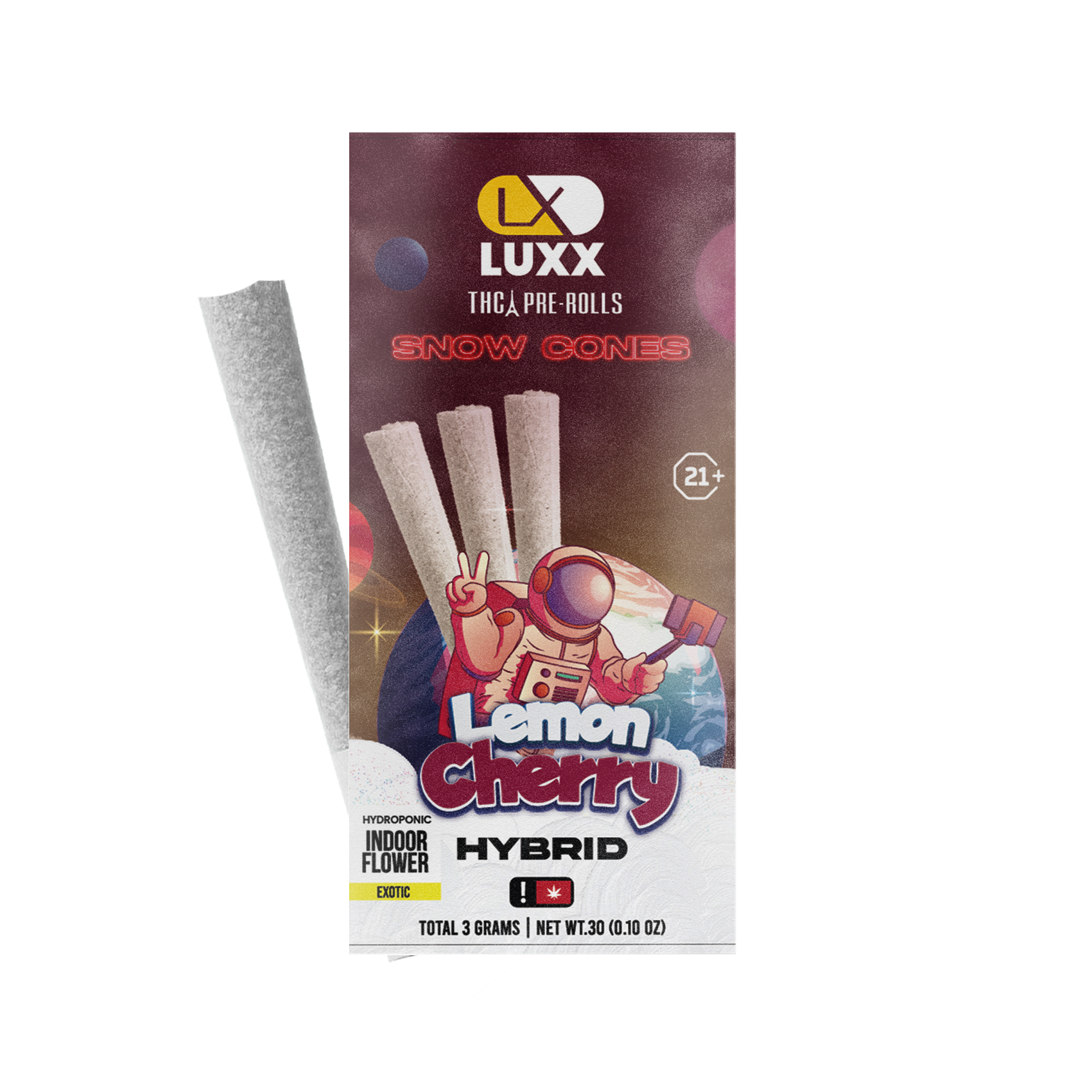 LUXX THC-A 3GM PACK SNOW CONES 3PC/PACK - LEMON CHERRY