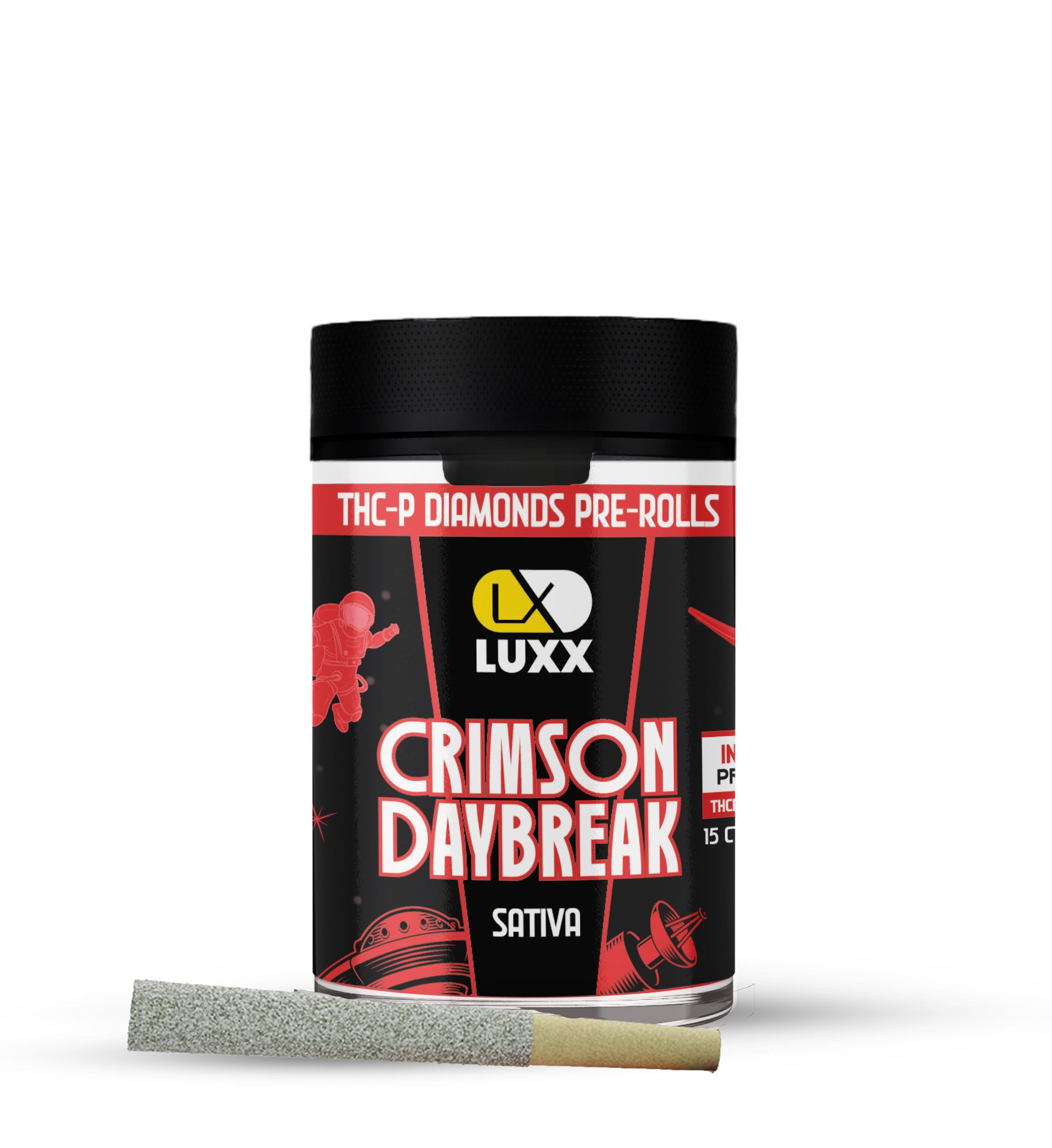 LUXX THC-P DIAMOND PRE-ROLLS 15CT - CRIMSON DAY BREAK