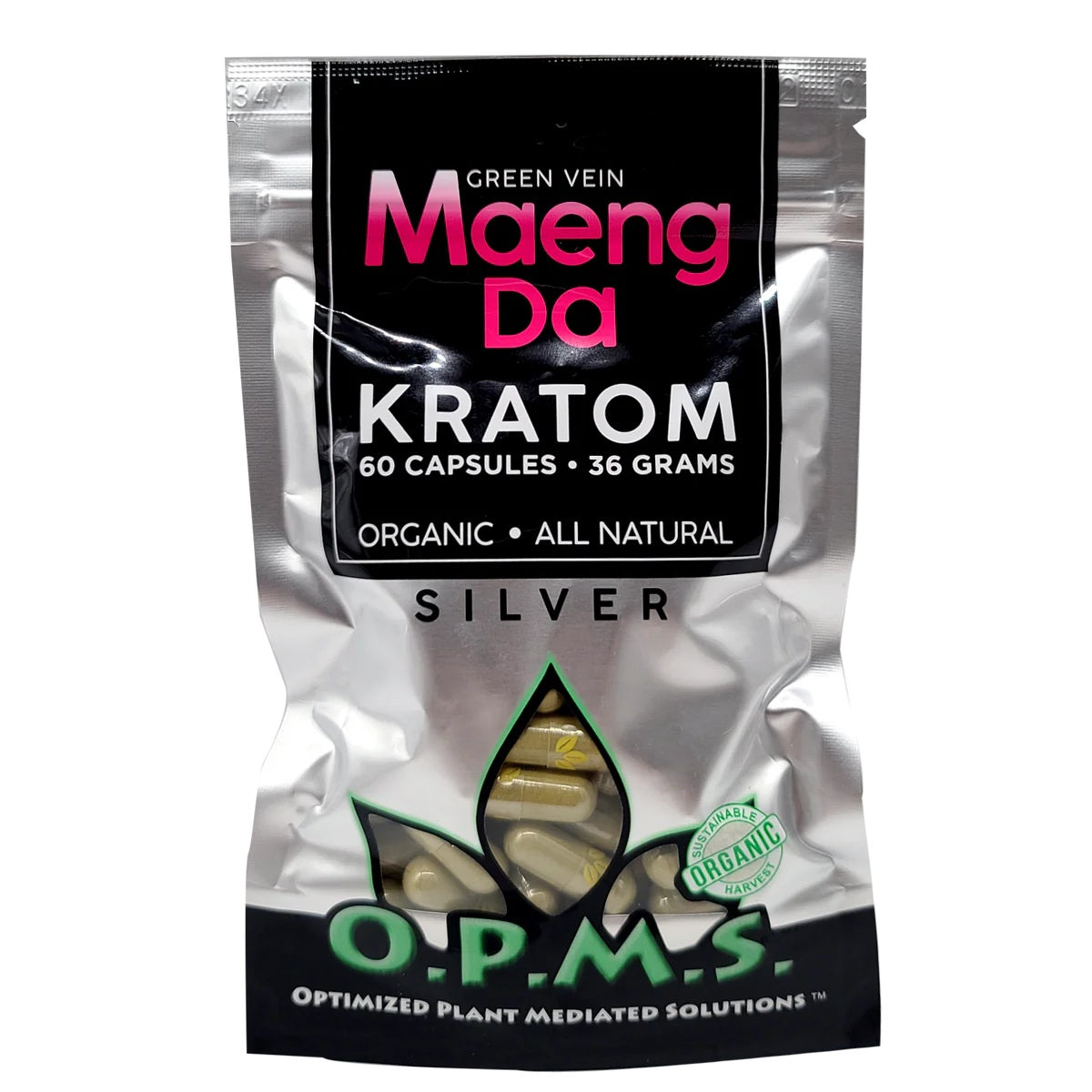 OPMS SILVER CAPSULES GREEN VEIN MAENG DA