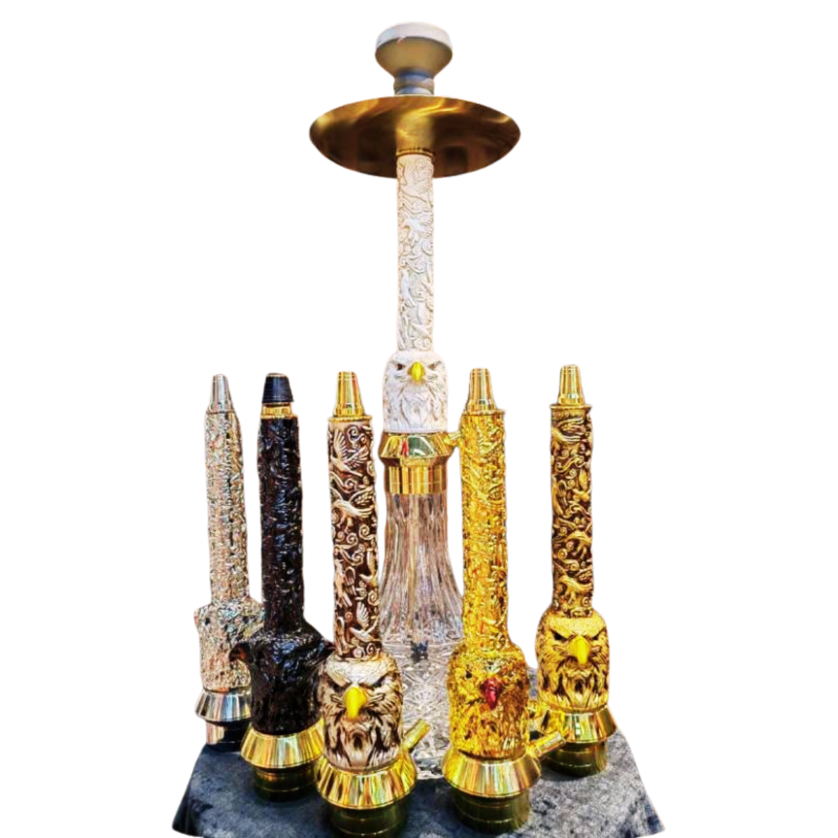 BIRD DESIGN - LUXX 4746 - ALUMINIUM + RESIN HOOKAH 65CMS