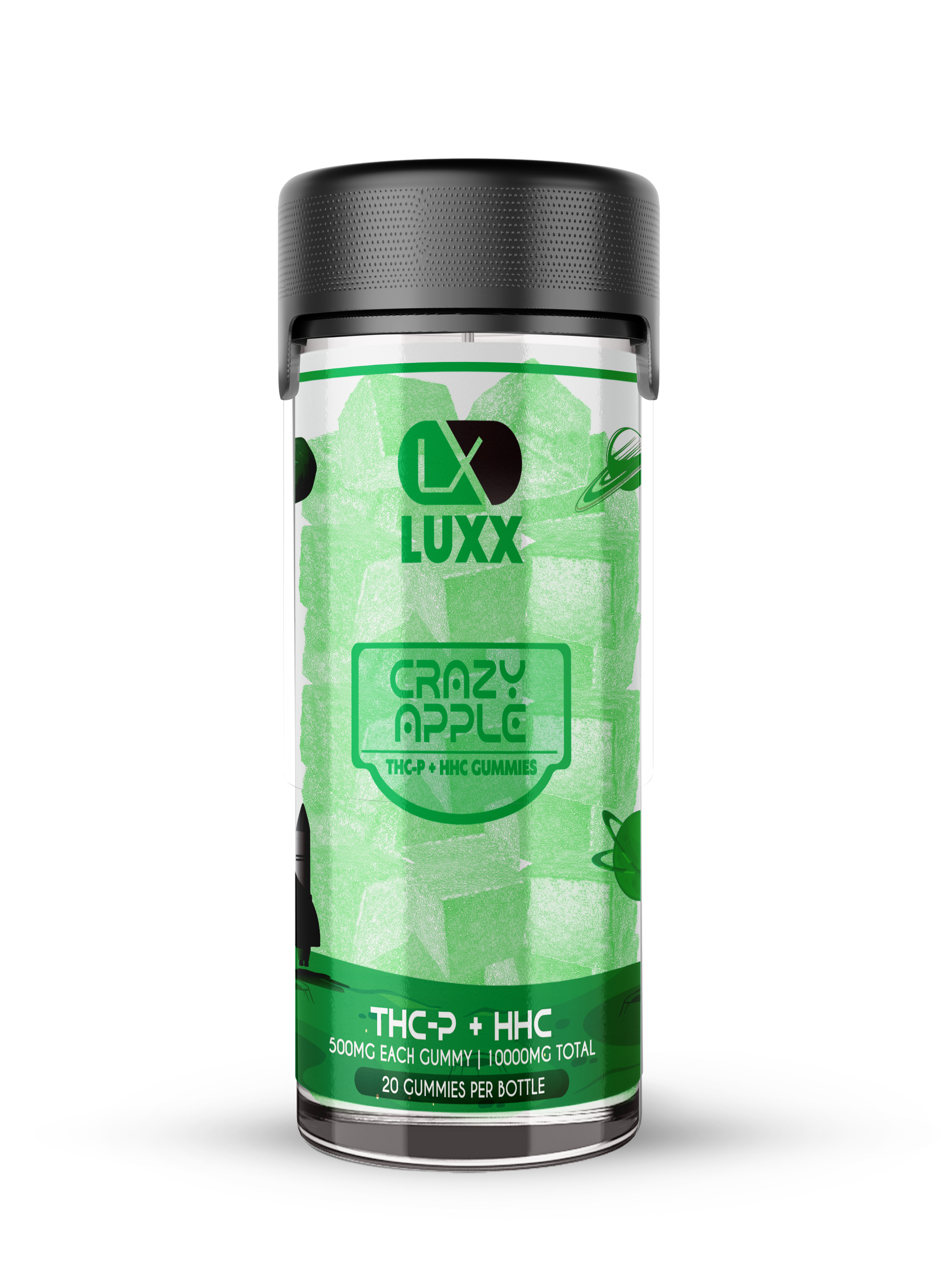 LUXX THC-P + HHC 10000MG GUMMIES 20CT JAR - CRAZY APPLE