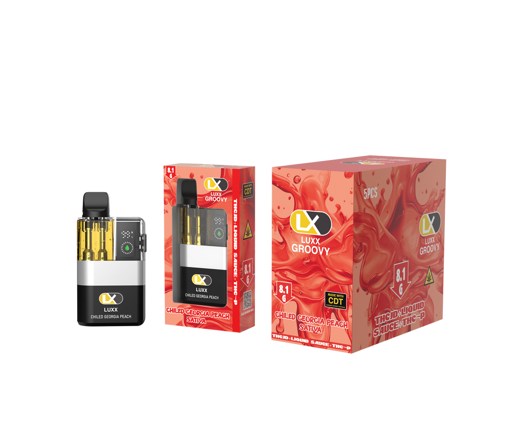 LUXX GROOVY 8.1GM THCJD + LIQUID SAUCE + THCP - CHILED GEORGIA PEACH - (SATIVA)