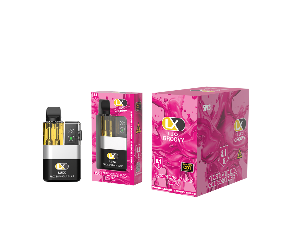 LUXX GROOVY 8.1GM THCJD + LIQUID SAUCE + THCP - FROZEN WOOLA SLAP (INDICA)