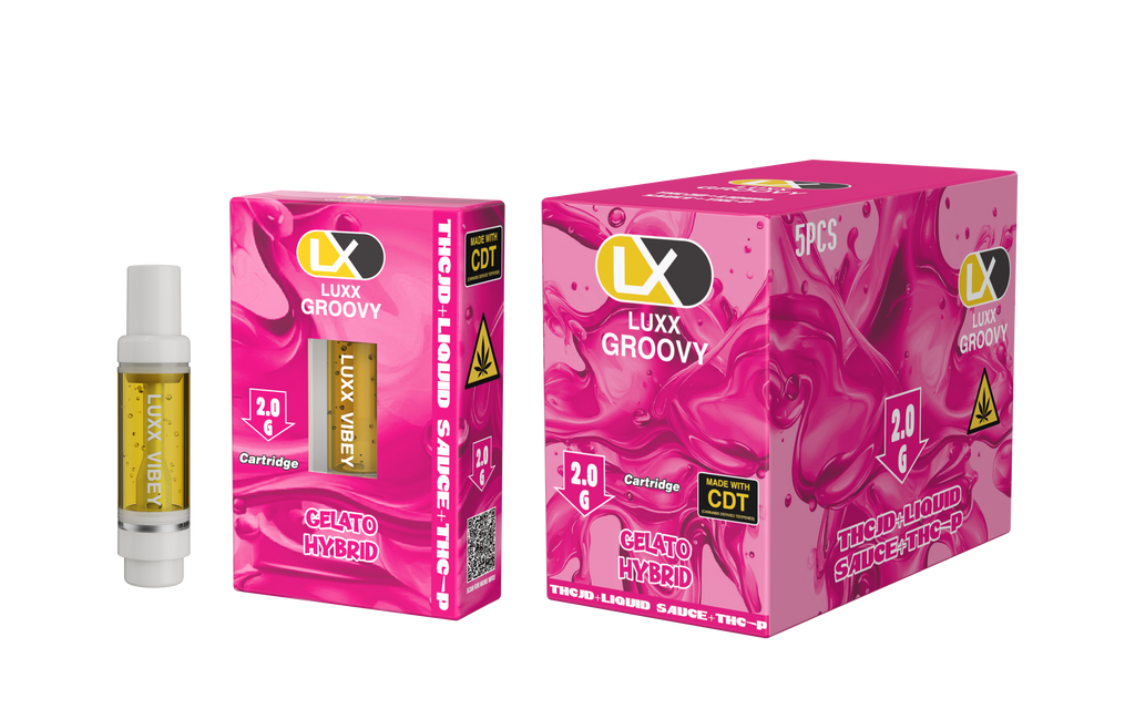 LUXX GROOVY 2GM CARTRIDGES THCJD + LIQUID SAUCE + THCP - GELATO