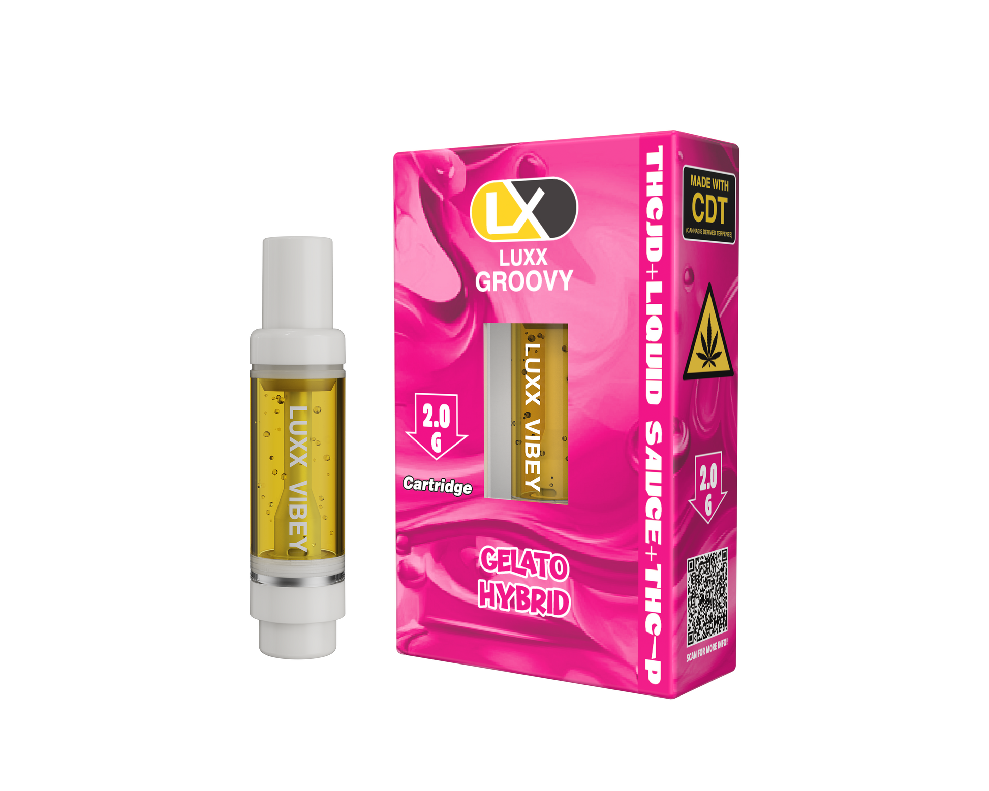 LUXX GROOVY 2GM CARTRIDGES THCJD + LIQUID SAUCE + THCP - GELATO