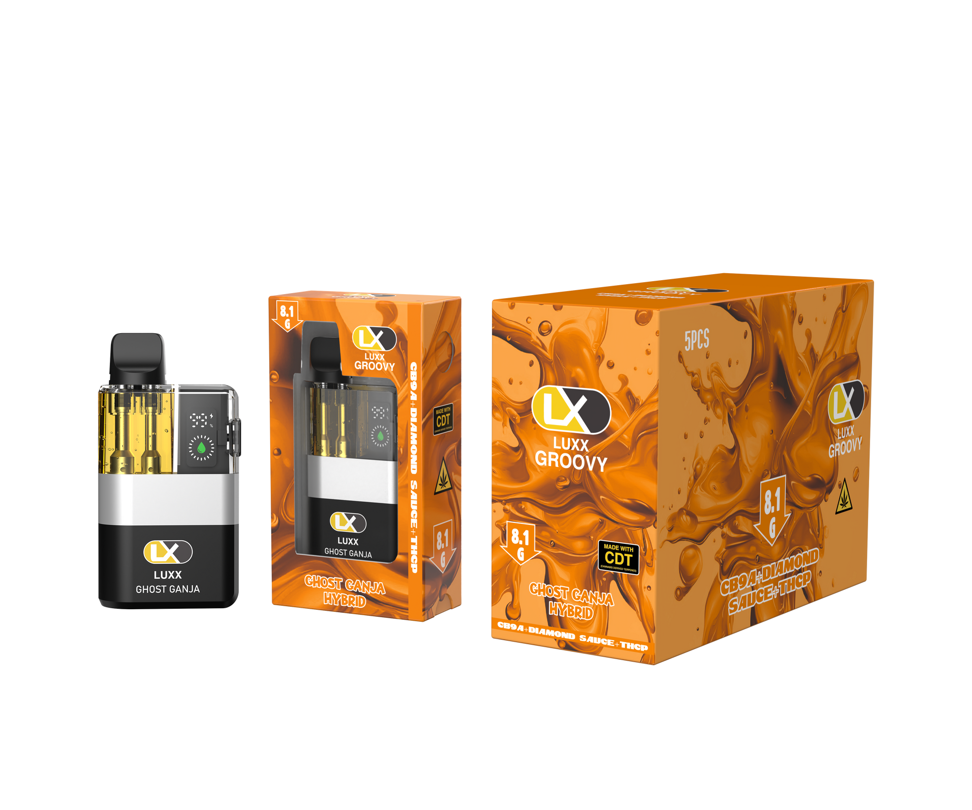 LUXX GROOVY 8.1GM CB9A + DIAMOND SAUCE + THC-P - GHOST GANJA