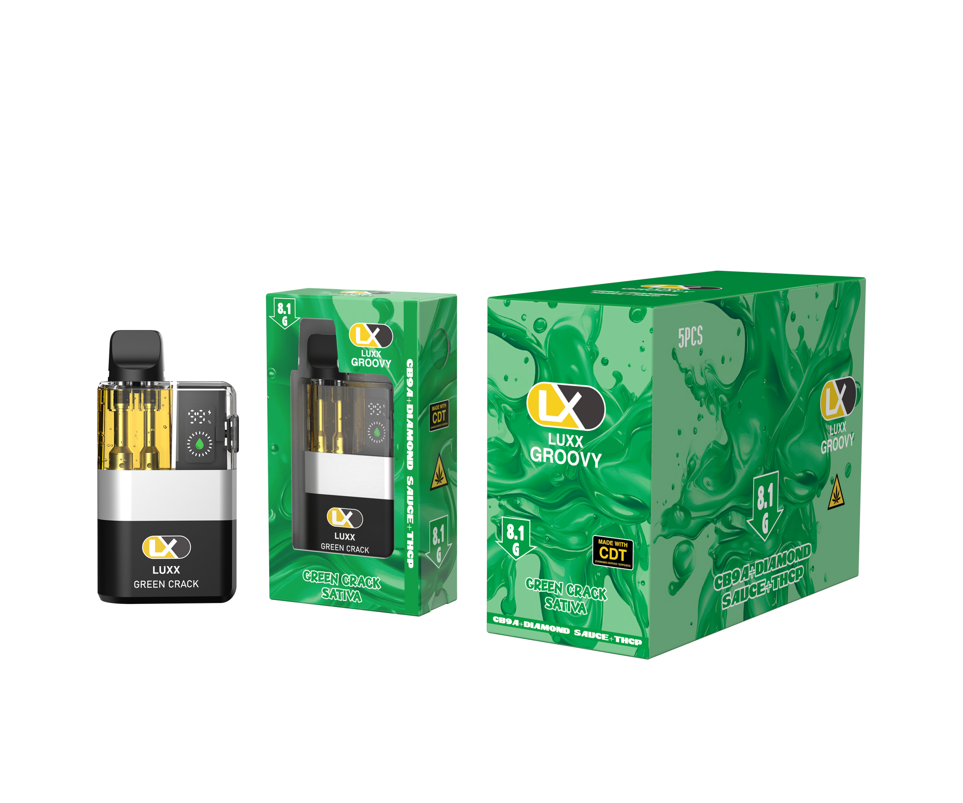 LUXX GROOVY 8.1GM CB9A + DIAMOND SAUCE + THC-P - GREEN CRACK