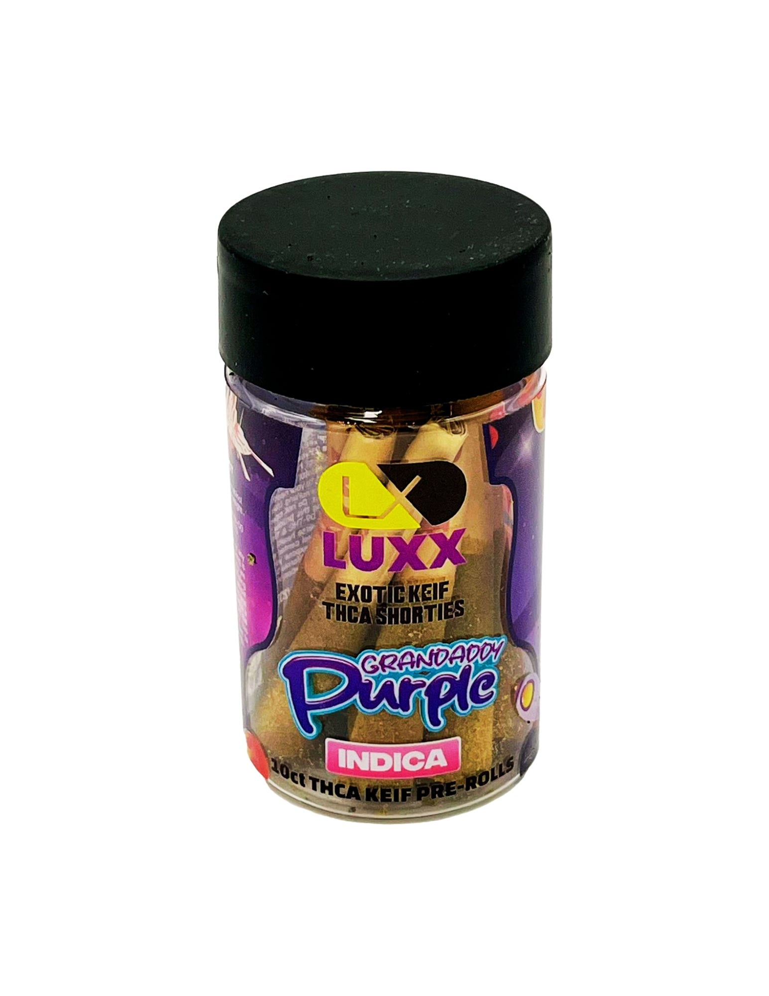 LUXX EXOTIC KIEF THC-A SHORTIES 10CT JAR - GRANDDADDY PURPLE