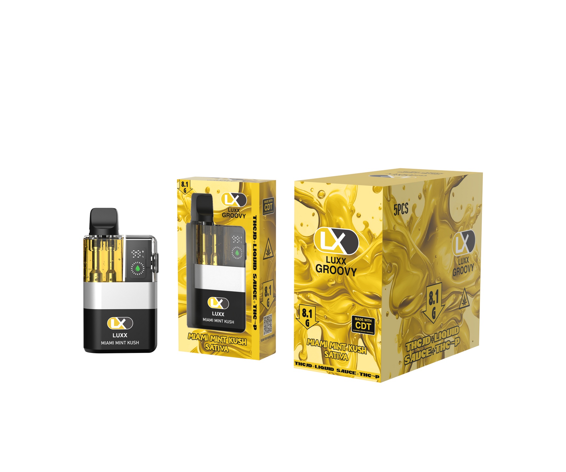 LUXX GROOVY 8.1GM THCJD + LIQUID SAUCE + THCP - MIAMI MINT (SATIVA)