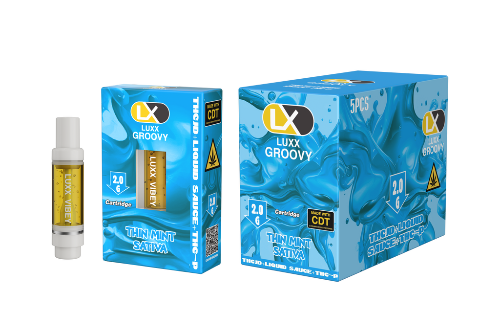 LUXX GROOVY 2GM CARTRIDGES THCJD + LIQUID SAUCE + THCP - THIN MINTS