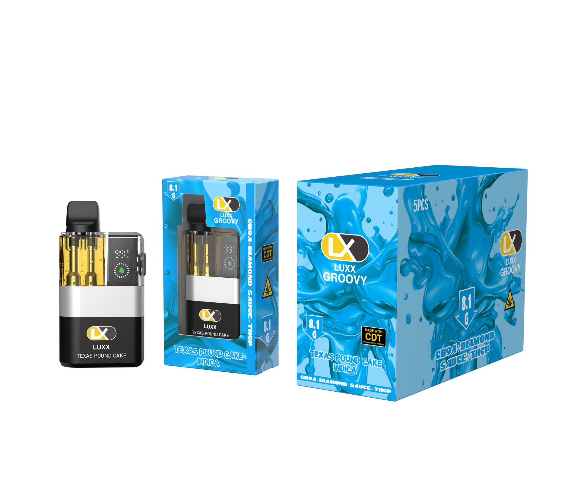 LUXX GROOVY 8.1GM CB9A + DIAMOND SAUCE + THC-P - TEXAS POUND CAKE