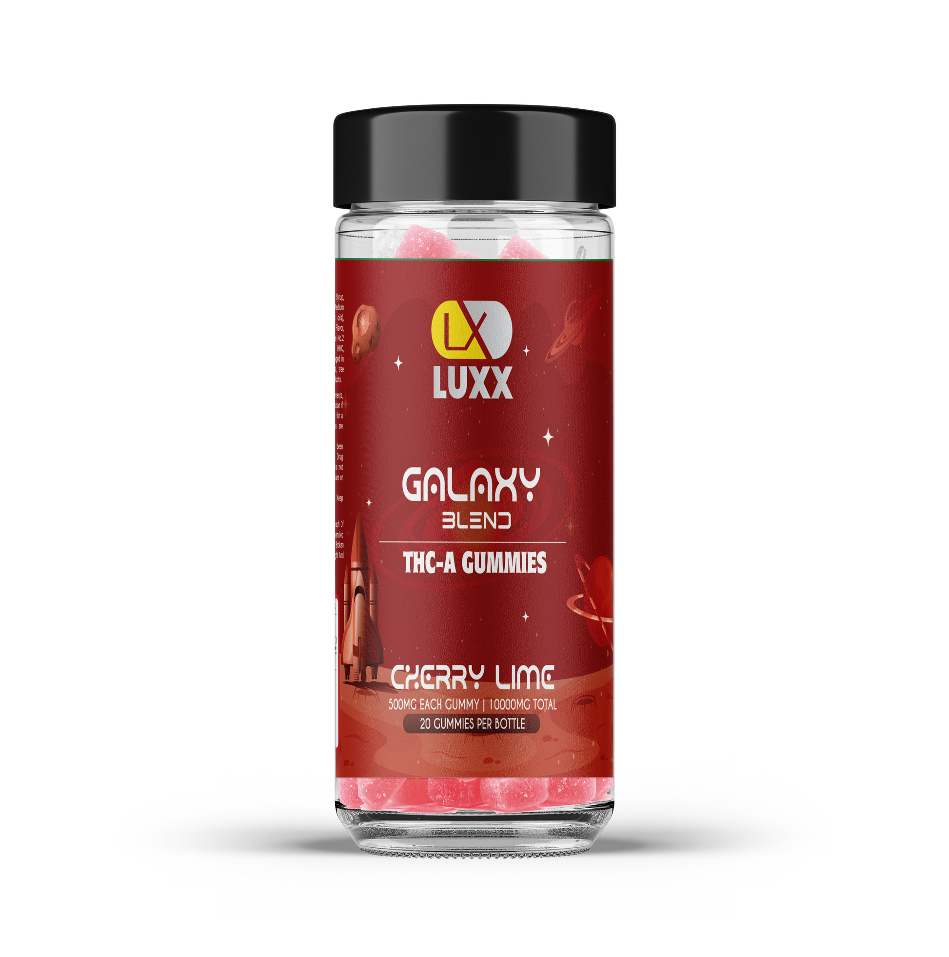 LUXX GALAXY BLEND THC-A GUMMIES JAR - CHERRY LIME (Sativa)