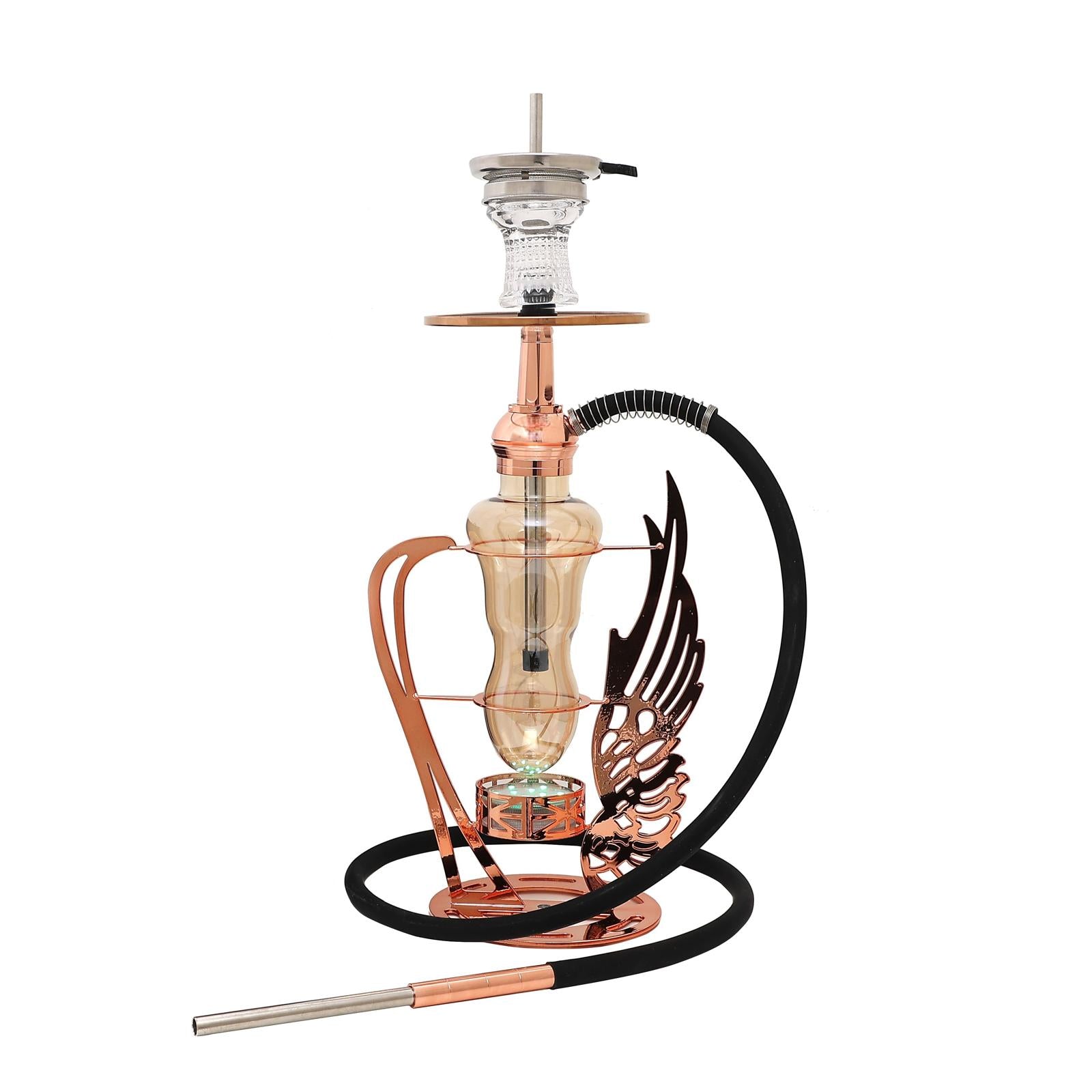 ALUMINIUM + GLASS LED HOOKAH - LUXX 4690