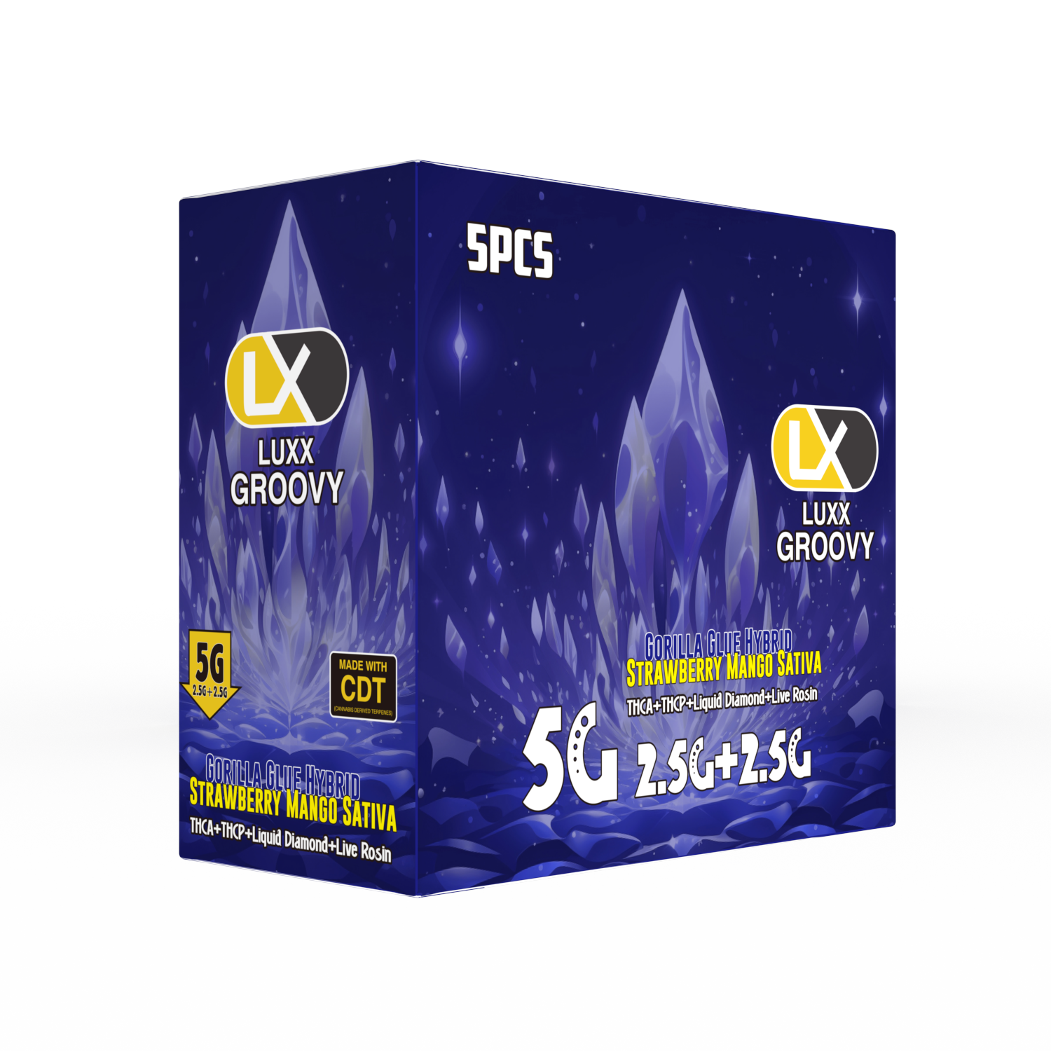 LUXX GROOVY DUAL FLAVOR 5000 MG - GORILLA GLUE + STRAWBERRY MANGO