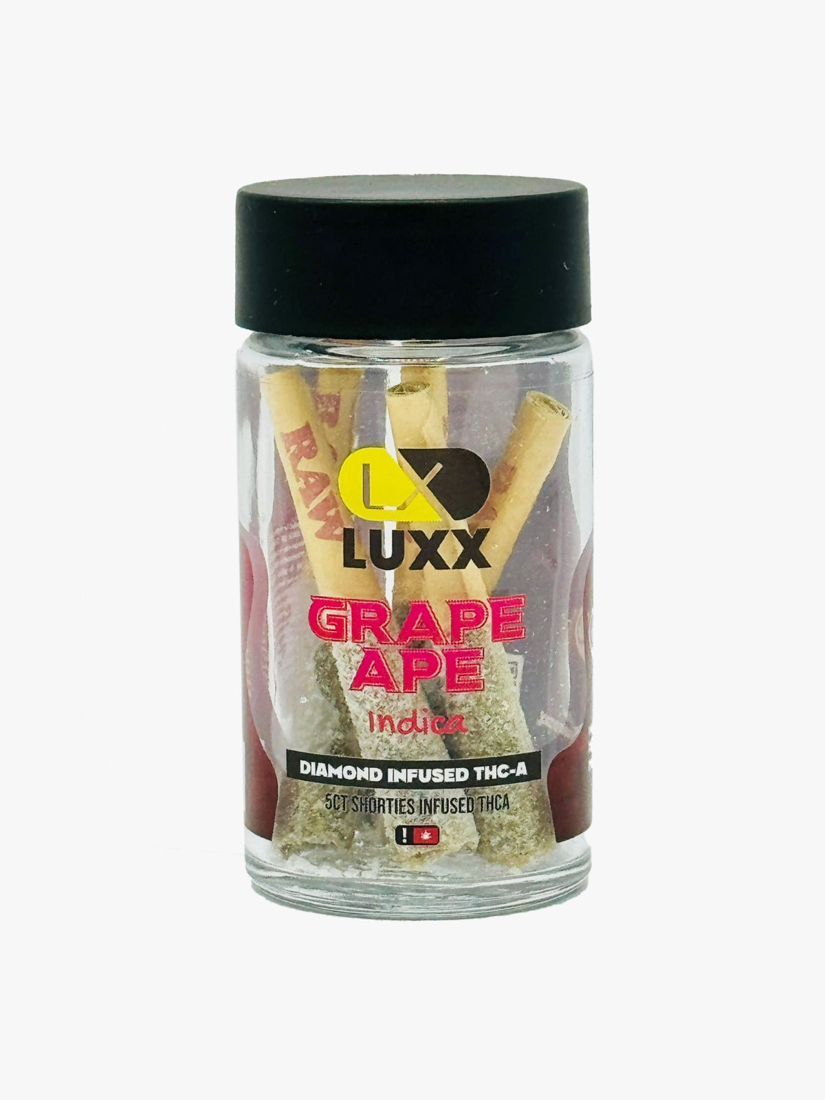 LUXX DIAMOND INFUSED THC-A 5COUNT SHORTIES JAR - GRAPE APE (INDICA)