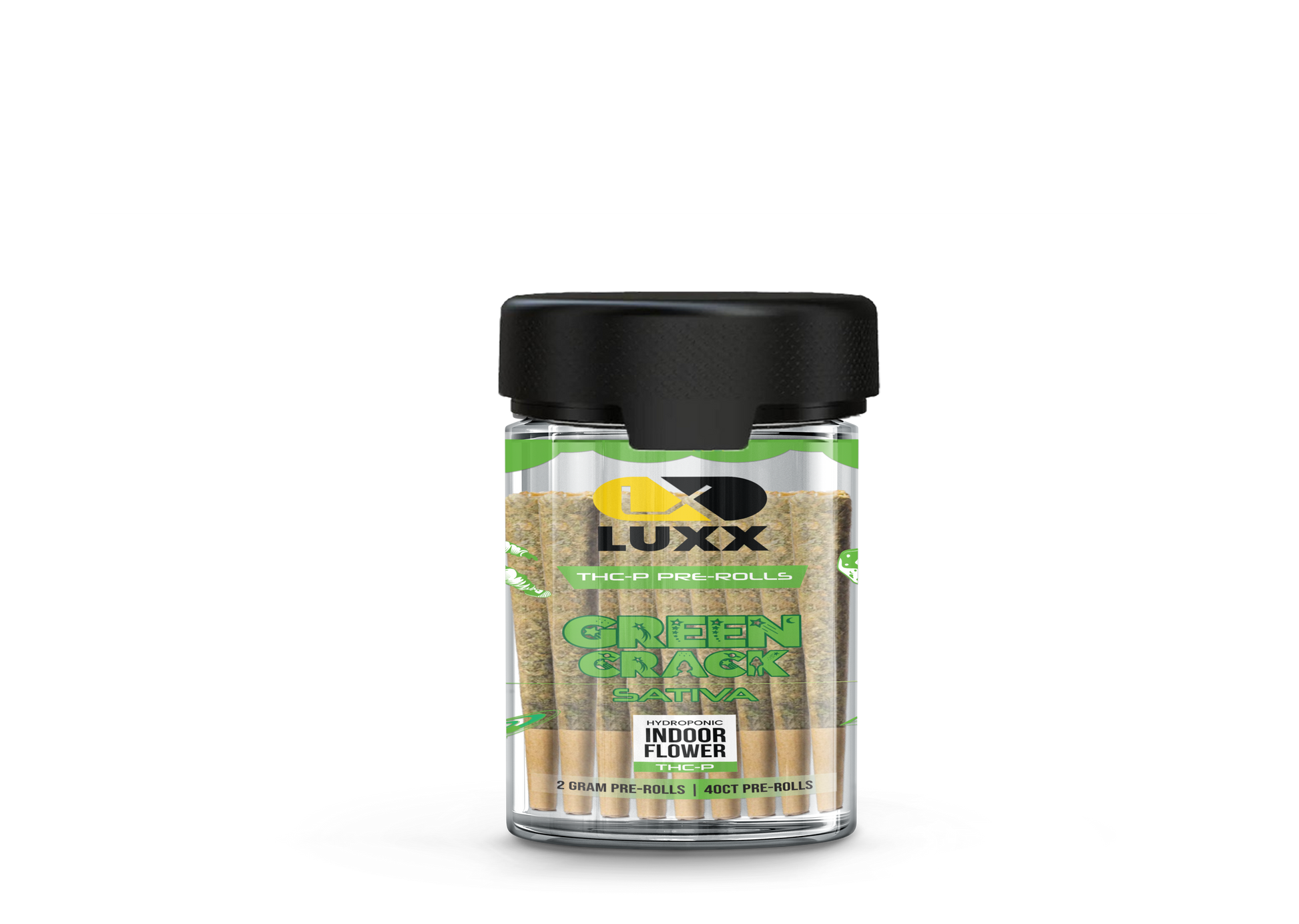 LUXX THC-P 2GM PRE-ROLL 40 COUNT JAR - GREEN CRACK