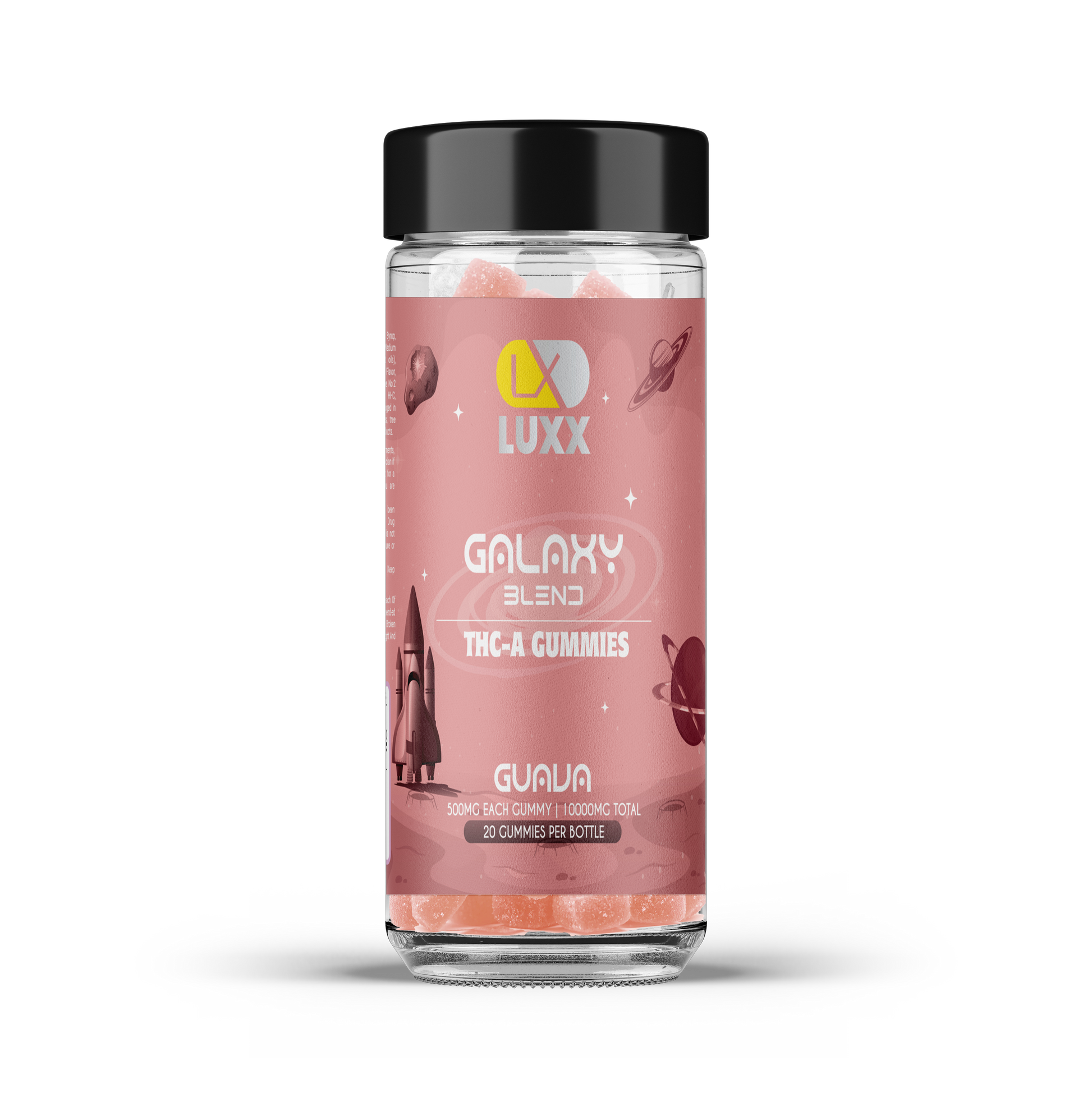 LUXX GALAXY BLEND THC-A GUMMIES JAR - GUAVA (Hybrid)