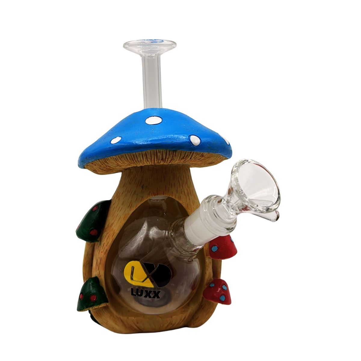 MUSHROOM DESIGN RESIN GLASS BONG - LUXX 4777