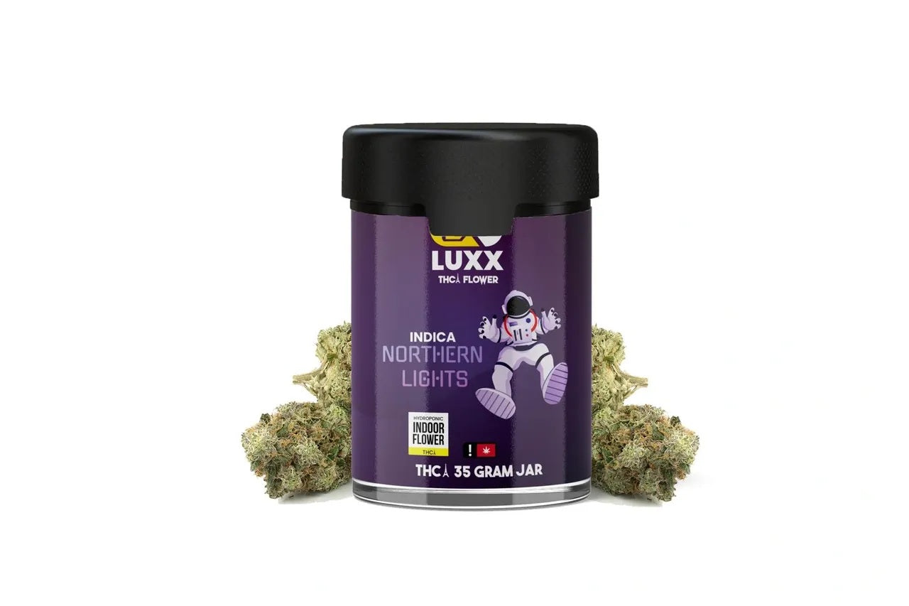 LUXX THC-A 35 GRAMS FLOWER JAR - NORTHERN LIGHTS (INDICA)