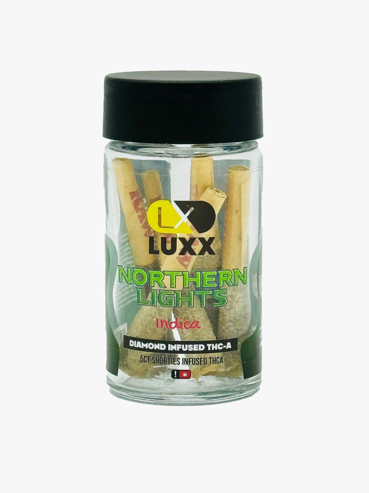 LUXX DIAMOND INFUSED THC-A 5COUNT SHORTIES JAR - NORTHERN LIGHTS (INDICA)