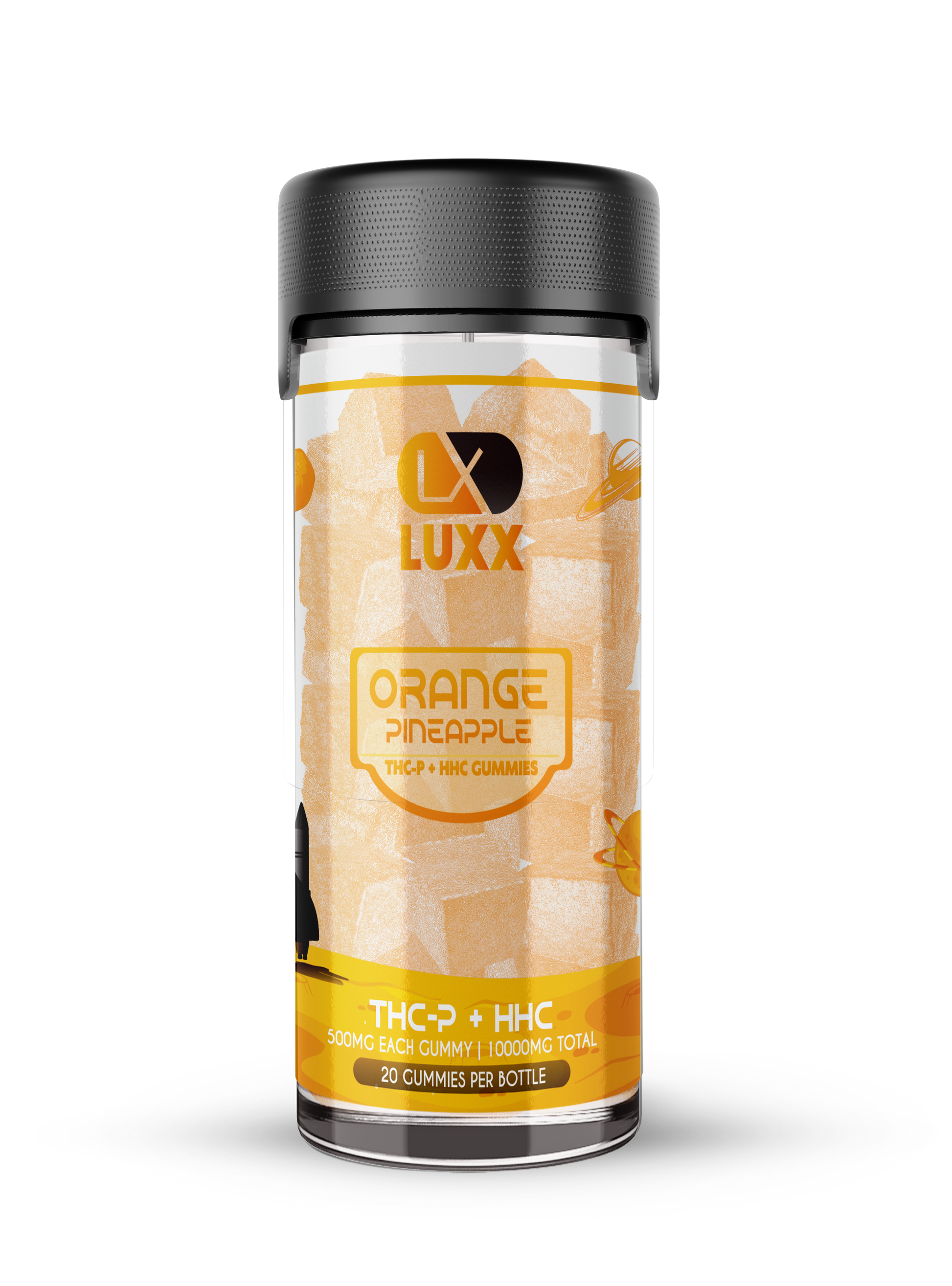 LUXX THC-P + HHC 10000MG GUMMIES 20CT JAR - ORANGE PINEAPPLE