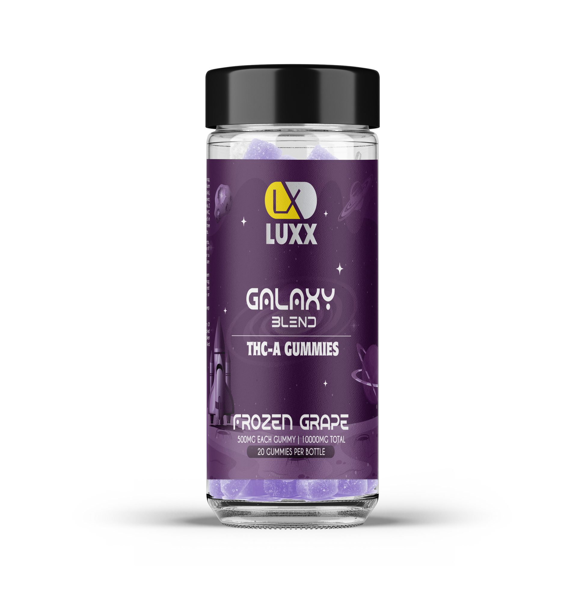 LUXX GALAXY BLEND THC-A GUMMIES JAR - FROZEN GRAPE (Indica)