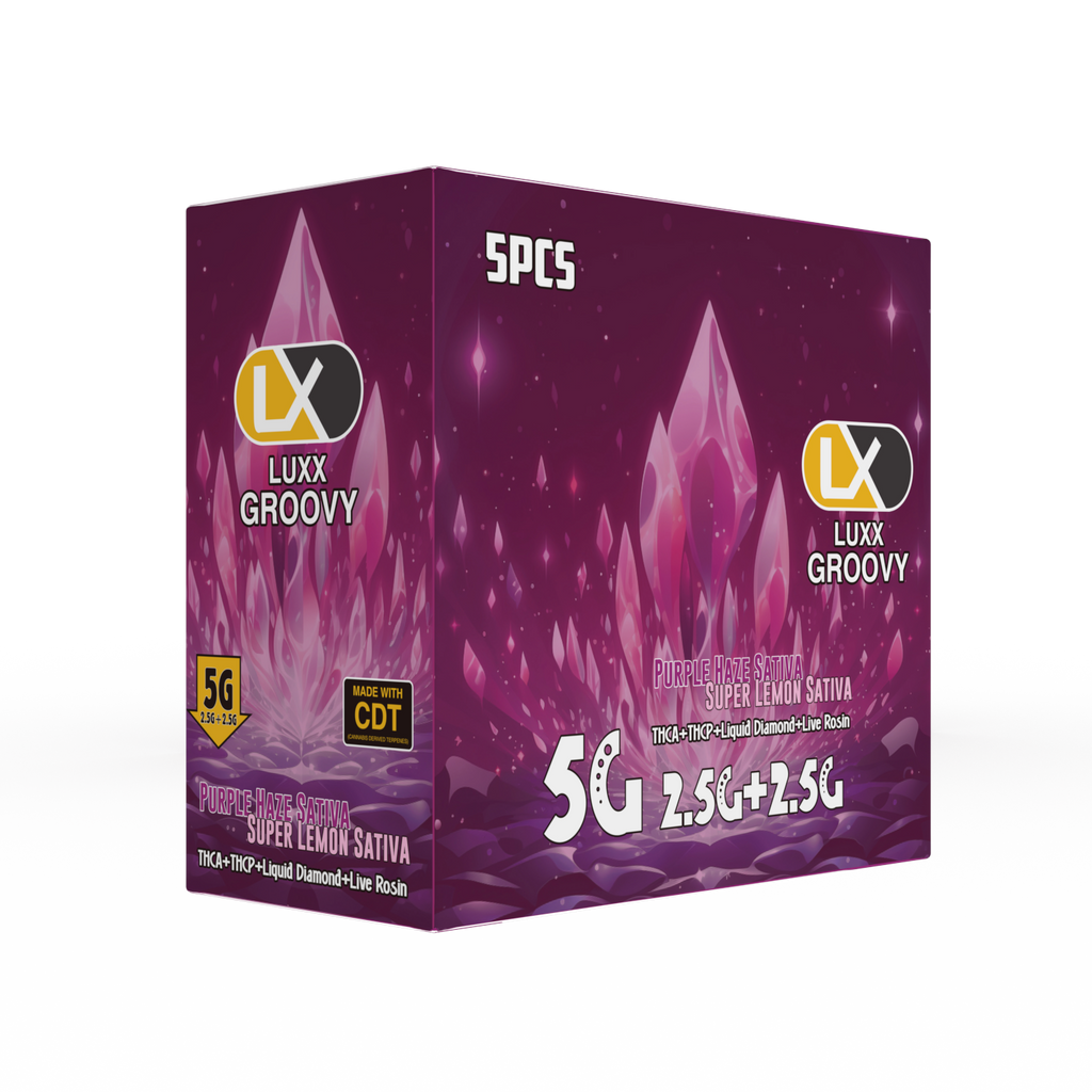 LUXX GROOVY DUAL FLAVOR 5000 MG - PURPLE HAZE + SUPER LEMON