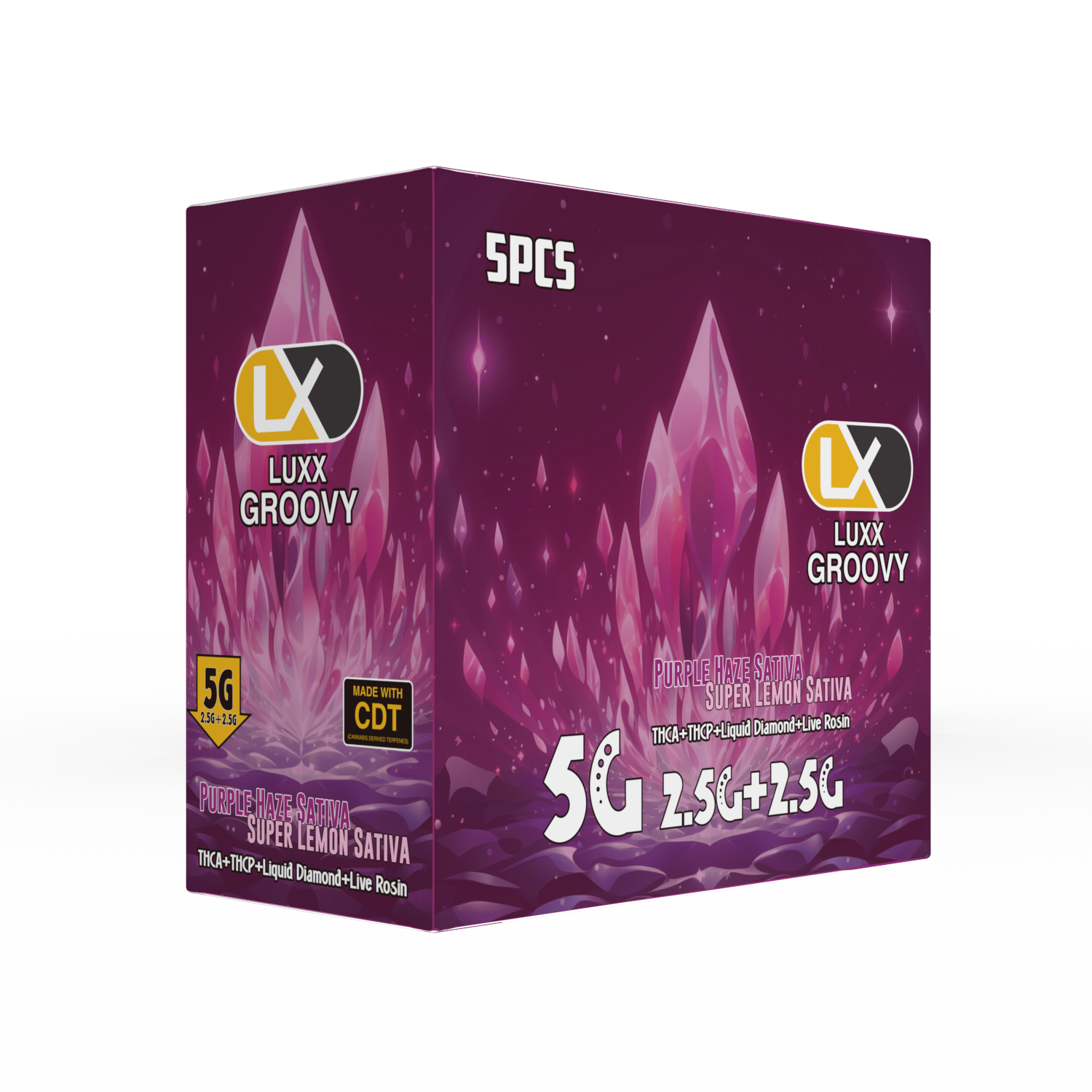 LUXX GROOVY DUAL FLAVOR 5000 MG - PURPLE HAZE + SUPER LEMON