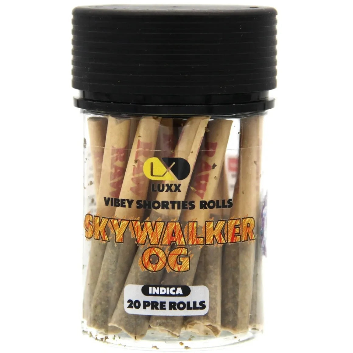 LUXX VIBEY THC-A SHORTIES 20 COUNT PRE ROLLS JAR- SKYWALKER OG