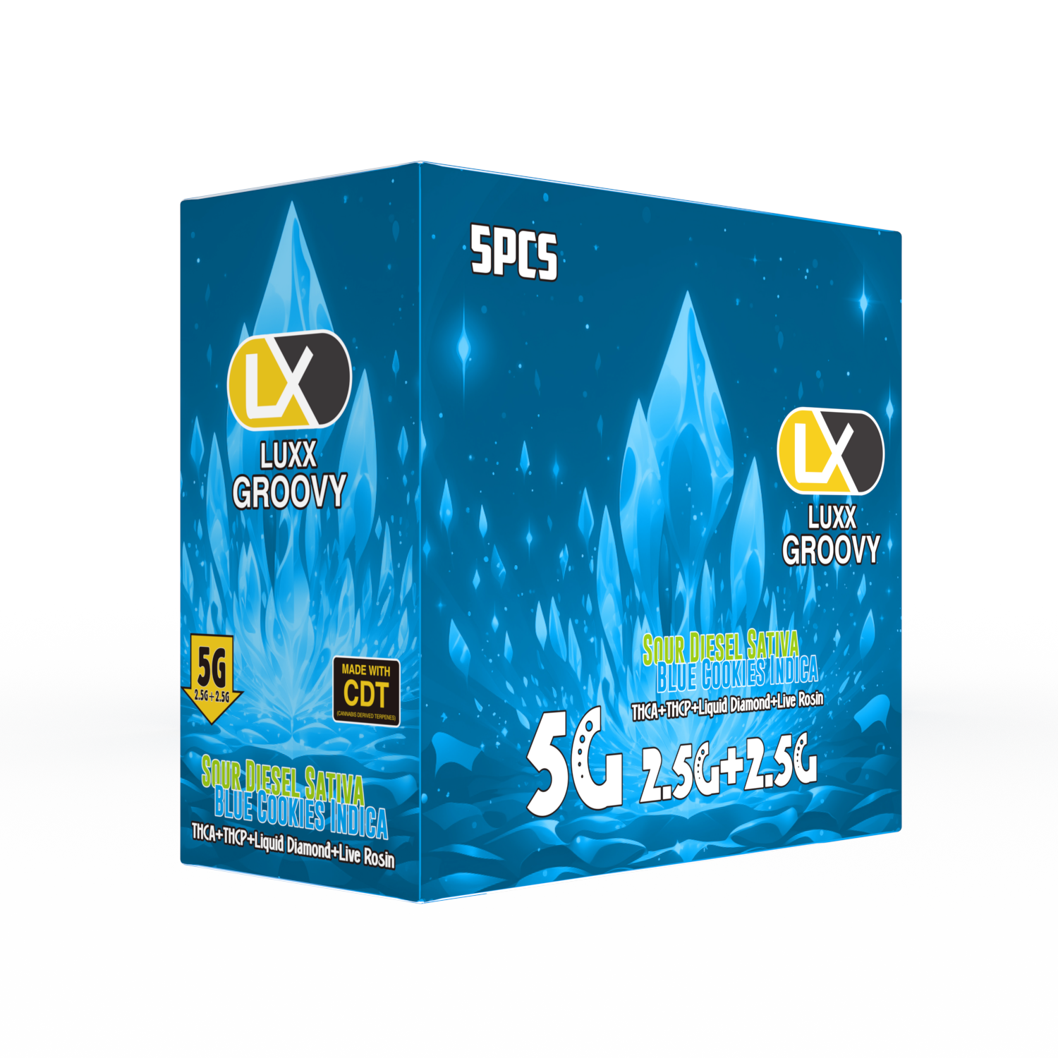 LUXX GROOVY DUAL FLAVOR 5000 MG - BLUE COOKIES + SOUR DIESEL