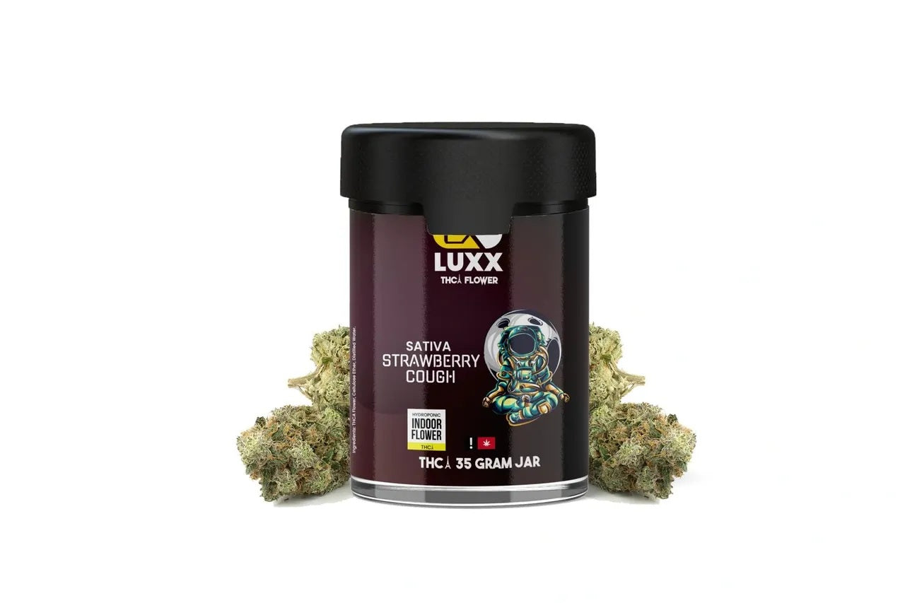LUXX THC-A 35 GRAMS FLOWER JAR - STRAWBERRY COUGH (SATIVA)