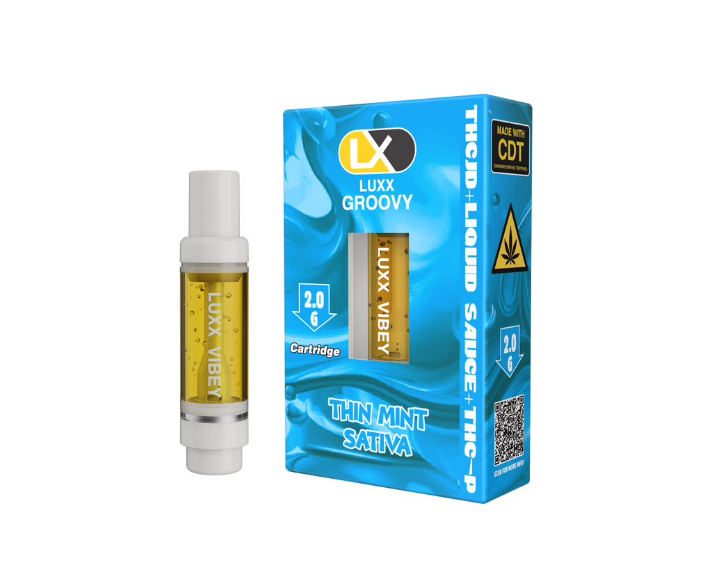 LUXX GROOVY 2GM CARTRIDGES THCJD + LIQUID SAUCE + THCP - THIN MINTS