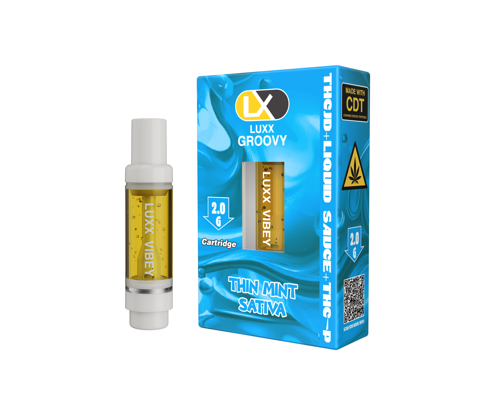 LUXX GROOVY 2GM CARTRIDGES THCJD + LIQUID SAUCE + THCP - THIN MINTS