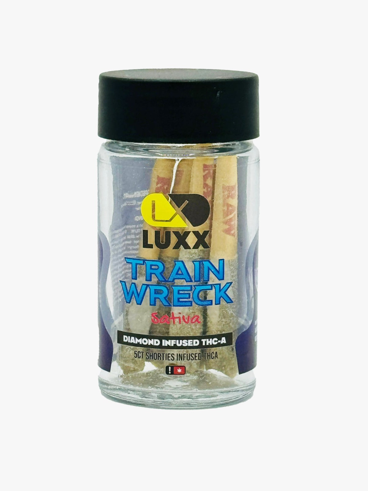 LUXX DIAMOND INFUSED THC-A 5 COUNT SHORTIES JAR - TRAIN WRECK (SATIVA)