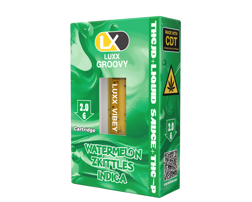 LUXX GROOVY 2GM CARTRIDGES THCJD + LIQUID SAUCE + THCP - WATERMELON SKITTLES