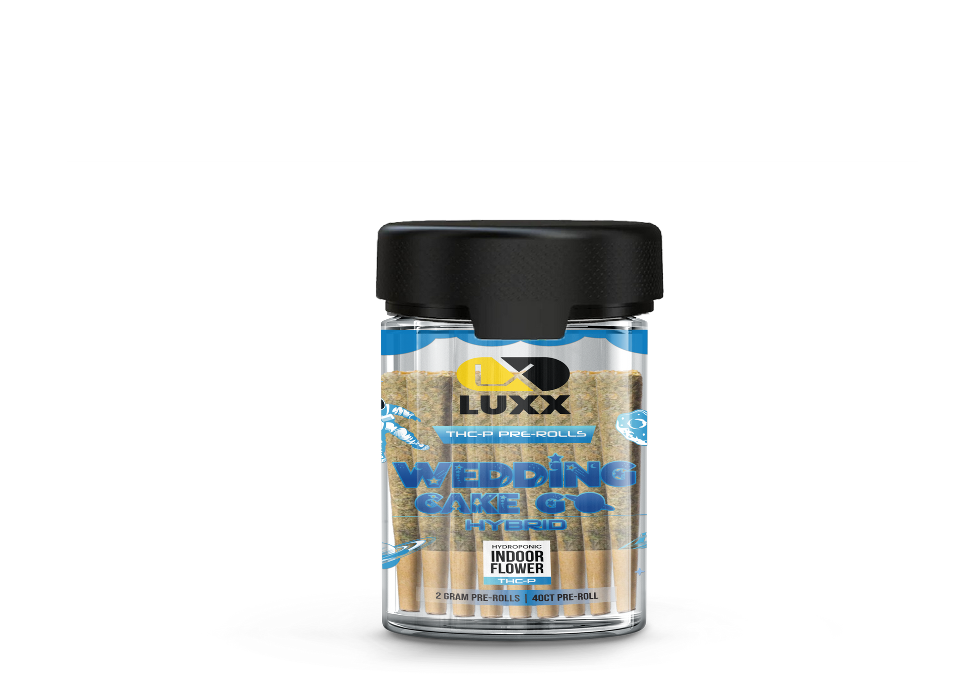 LUXX THC-P 2GM PRE-ROLL 40 COUNT JAR - WEDDING CAKE